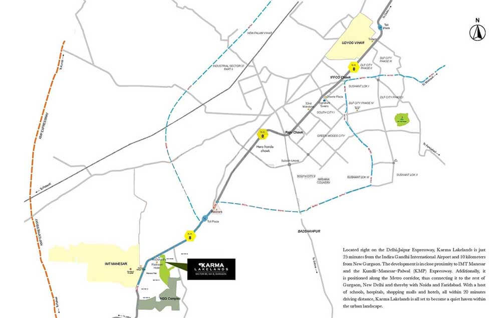 sobha karma lakelands location map