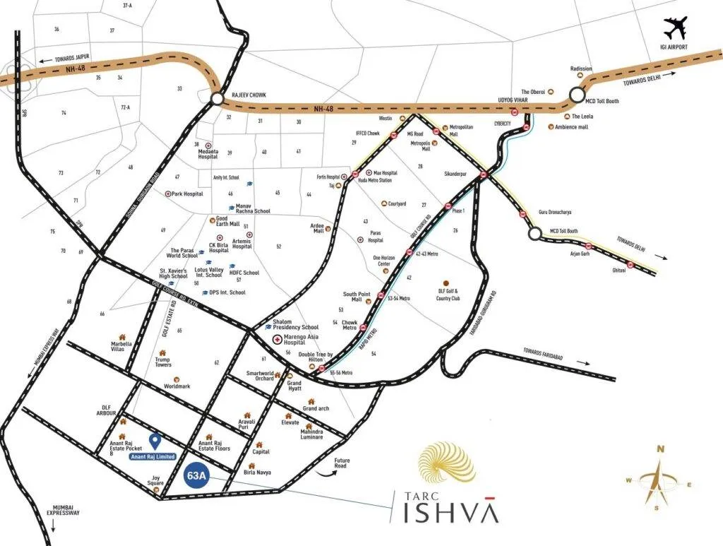 Tarc Ishva Sector 63A Gurgaon Location Map